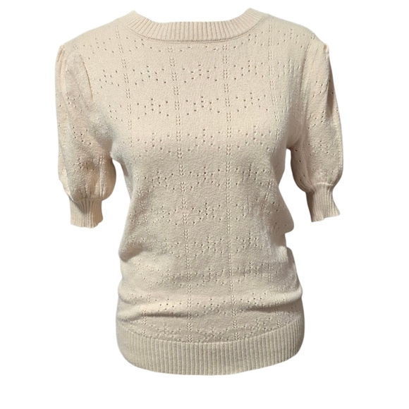 Cream Puff Short Sleeve Cottagecore Knit Sweater - Picture 8 of 8
